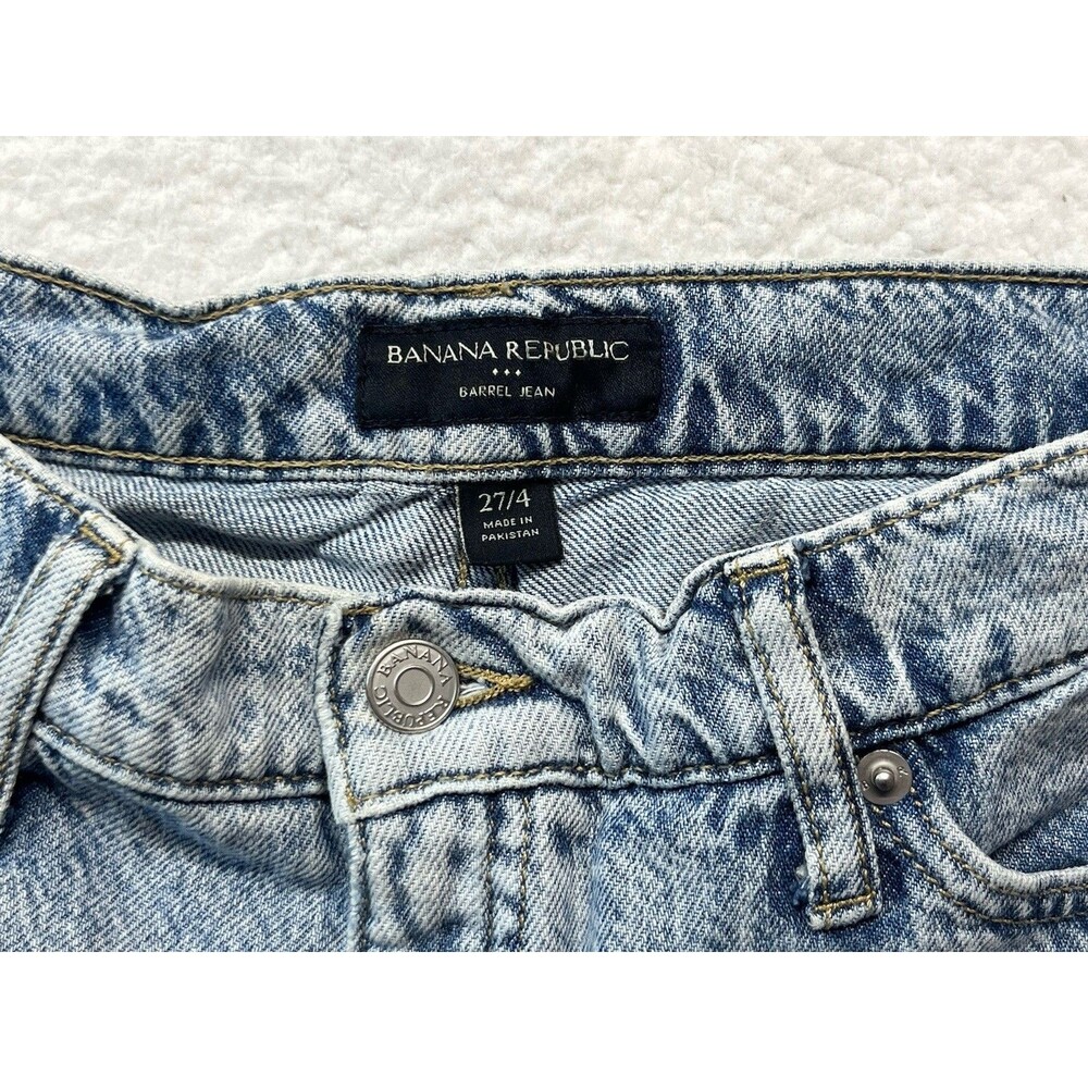 Banana Republic Jeans Womens 27/4 Light Wash Barrel Baggy Ankle Fisherman